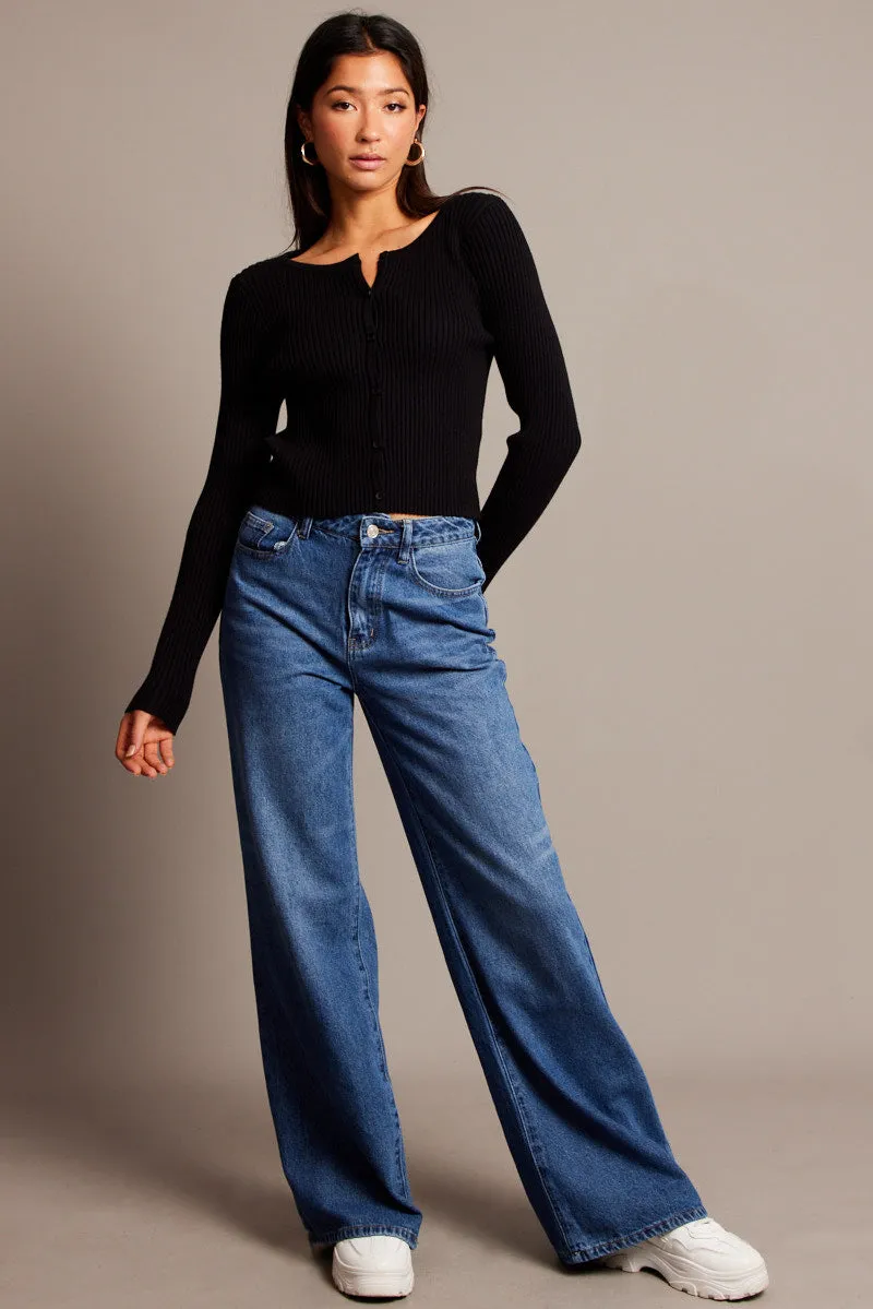 Black Stripe Fitted Cardigan Long Sleeve Round Neck Stripe sold by Ally Fashion product image thumbnail 2