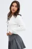 White Cardigan Long sleeve Crew neck sold by Ally Fashion