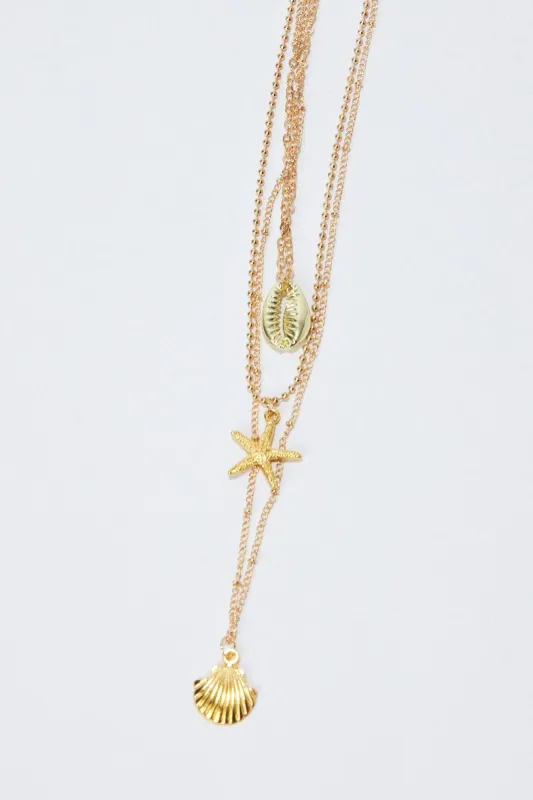 Gold Faux Pearl Necklace sold by Ally Fashion