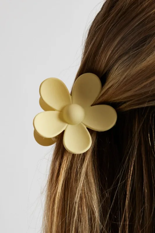 Yellow Flower Design Hair Claw Clip sold by Ally Fashion