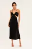 Black Plisse Midi Dress Tie Back sold by Ally Fashion