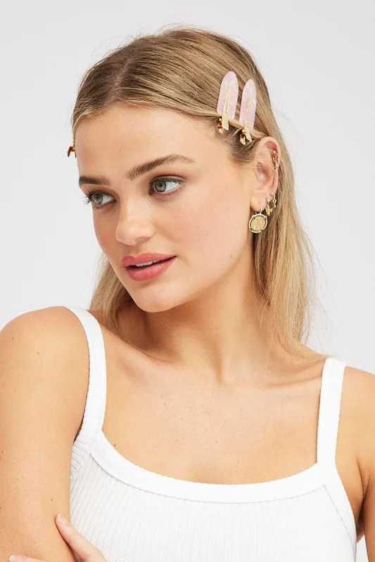 Pink 2 Pack Hair Clip sold by Ally Fashion