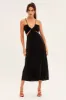 Black Plisse Midi Dress Tie Back sold by Ally Fashion