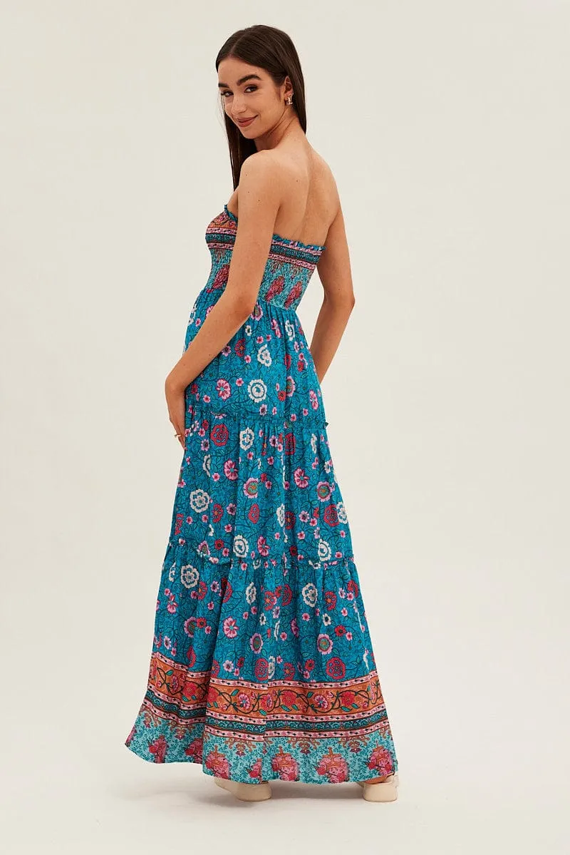 Boho Print Maxi Dress Bandeau Sun Dress sold by Ally Fashion product image thumbnail 5