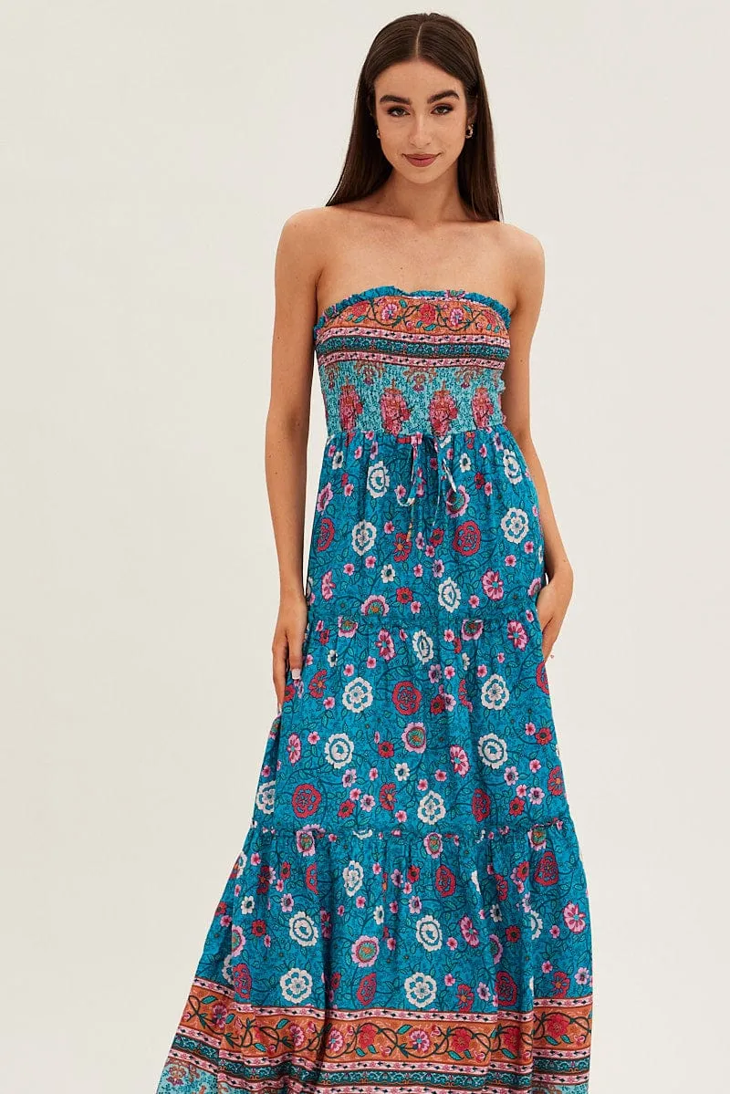 Boho Print Maxi Dress Bandeau Sun Dress sold by Ally Fashion product image thumbnail 2