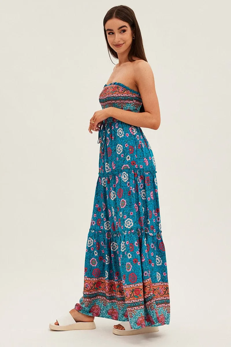 Boho Print Maxi Dress Bandeau Sun Dress sold by Ally Fashion product image thumbnail 4