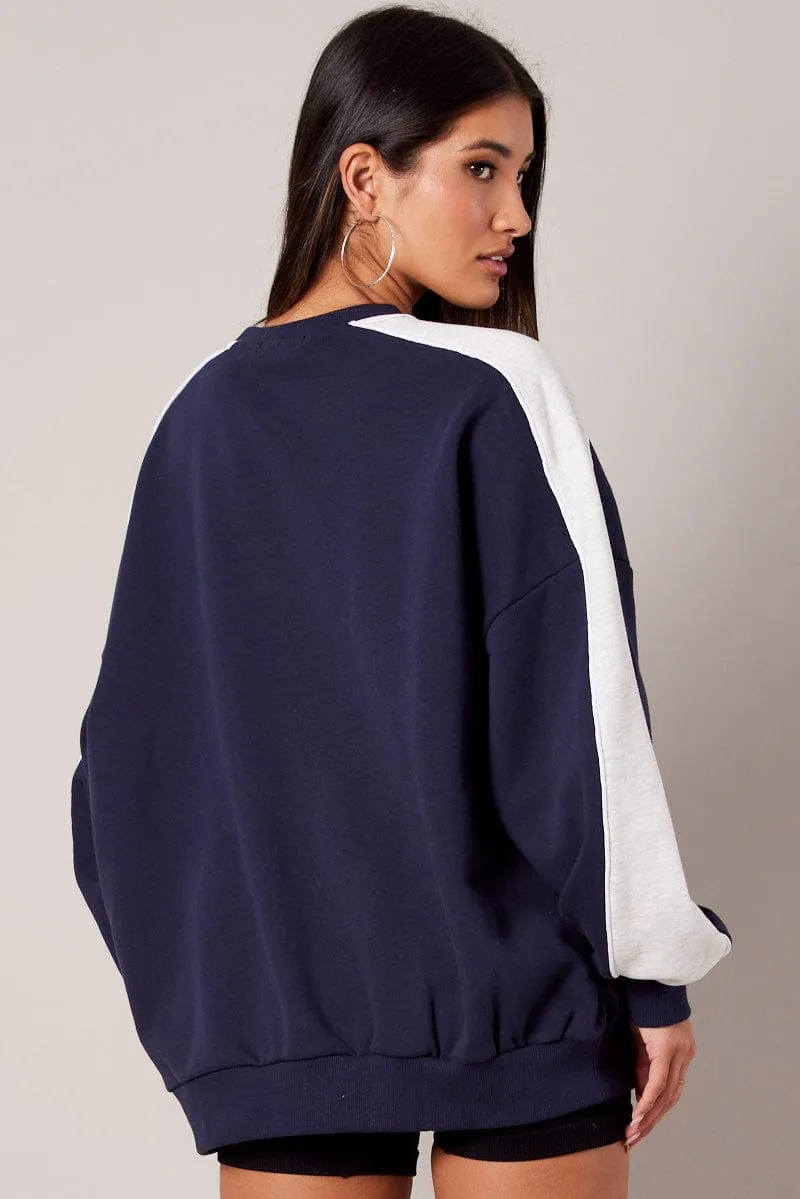 Blue Graphic Sweater Oversized sold by Ally Fashion product image thumbnail 5