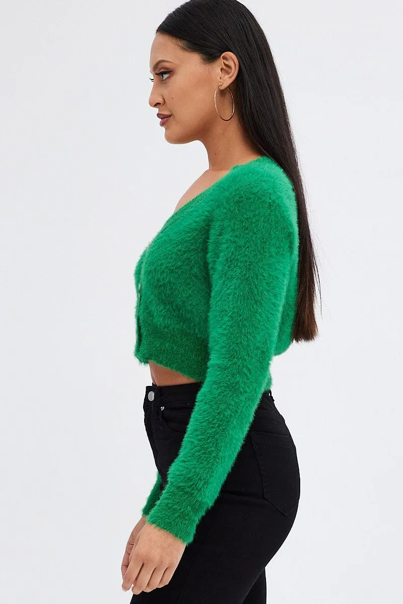 Green Fluffy Cardigan sold by Ally Fashion product image thumbnail 4