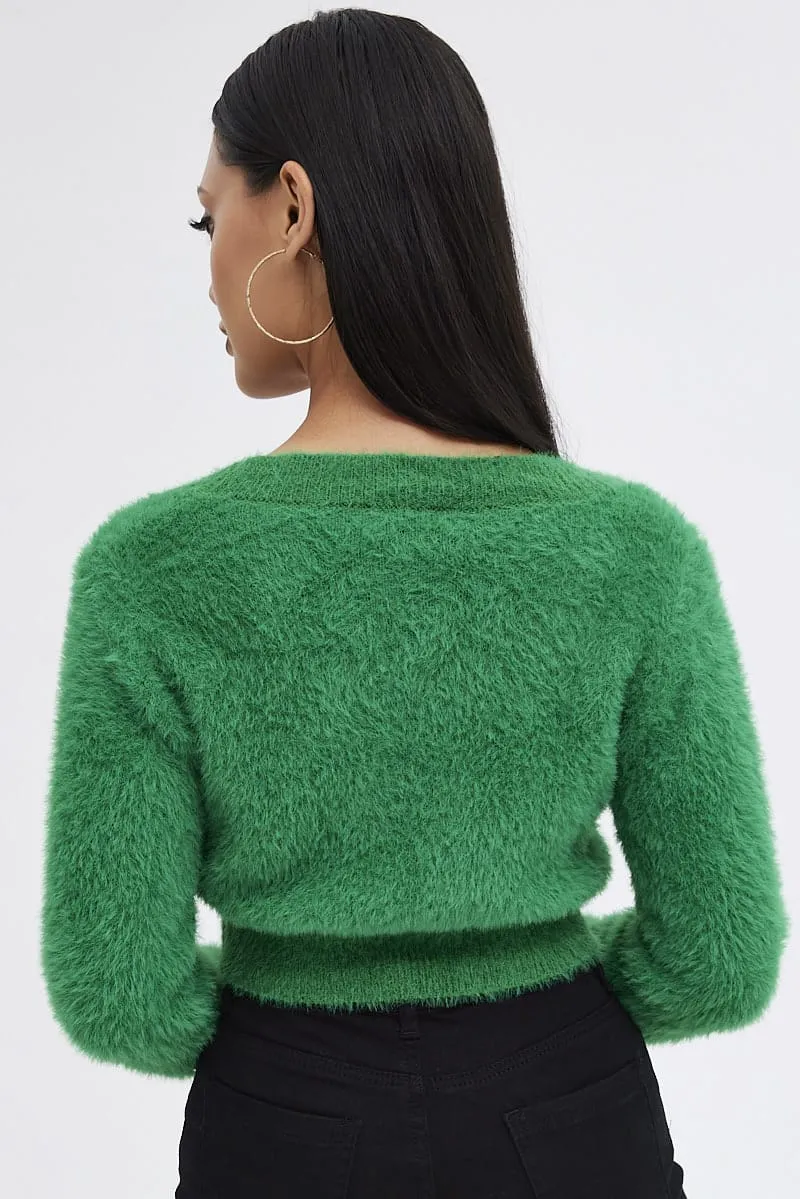 Green Fluffy Cardigan sold by Ally Fashion product image thumbnail 5