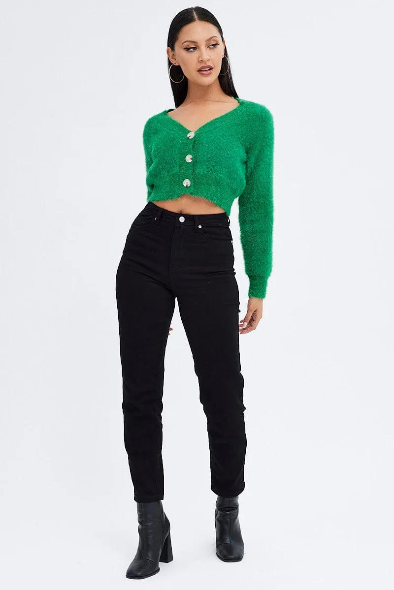 Green Fluffy Cardigan sold by Ally Fashion product image thumbnail 2