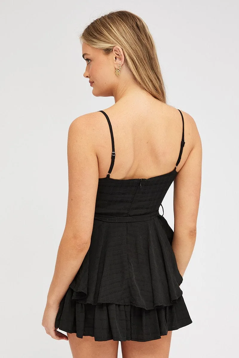 Black Fit And Flare Playsuit Square Neck sold by Ally Fashion product image thumbnail 5