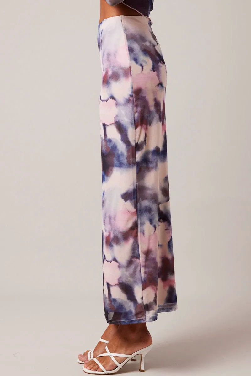 Multi Abstract Maxi Skirt High Rise Mesh sold by Ally Fashion product image thumbnail 4