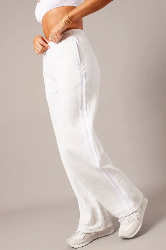 Grey Track Pants Wide Leg sold by Ally Fashion