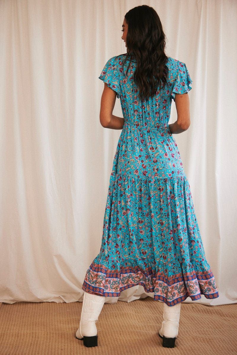 Print Boho Print Maxi Dress Short Sleeve V-Neck sold by Ally Fashion product image thumbnail 5