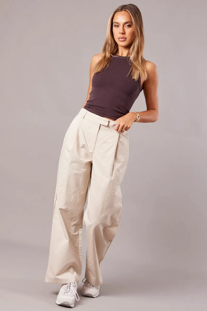 Brown Tank Top Sleeveless Crew Neck Seamless sold by Ally Fashion product image thumbnail 2