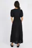 Black Midi Dress Puff Sleeve sold by Ally Fashion