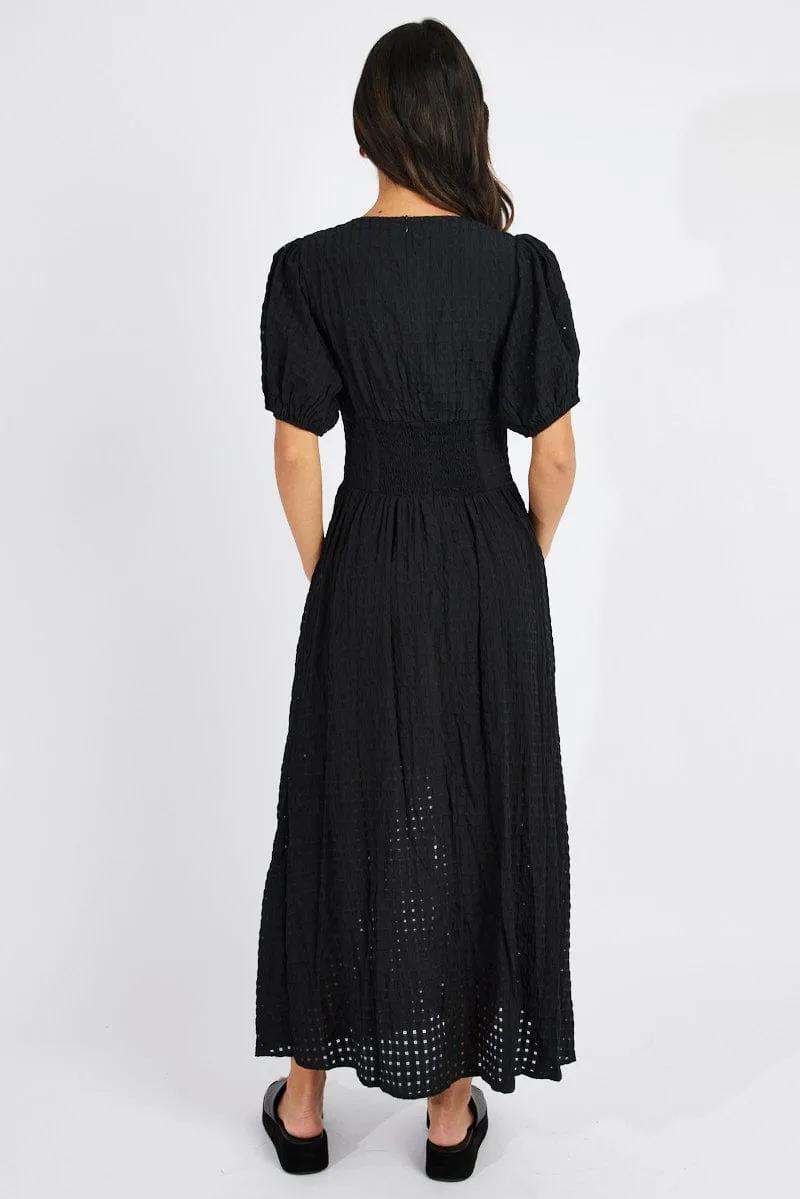Black Midi Dress Puff Sleeve sold by Ally Fashion product image thumbnail 5