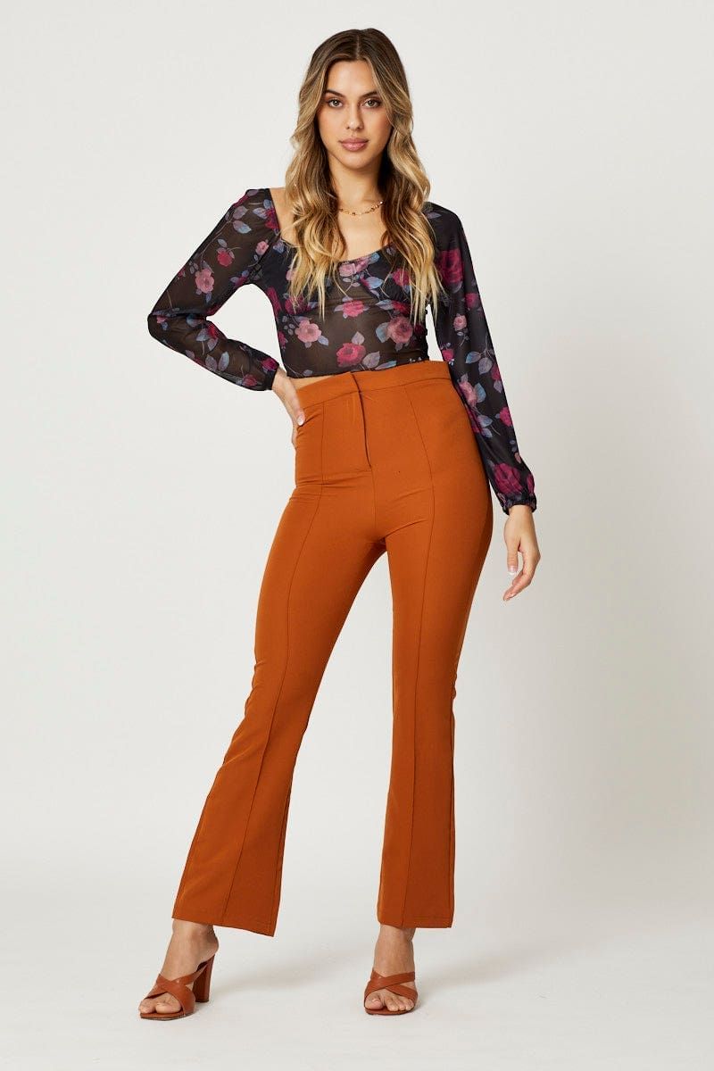 Print Mesh Long Sleeve Top sold by Ally Fashion product image thumbnail 4