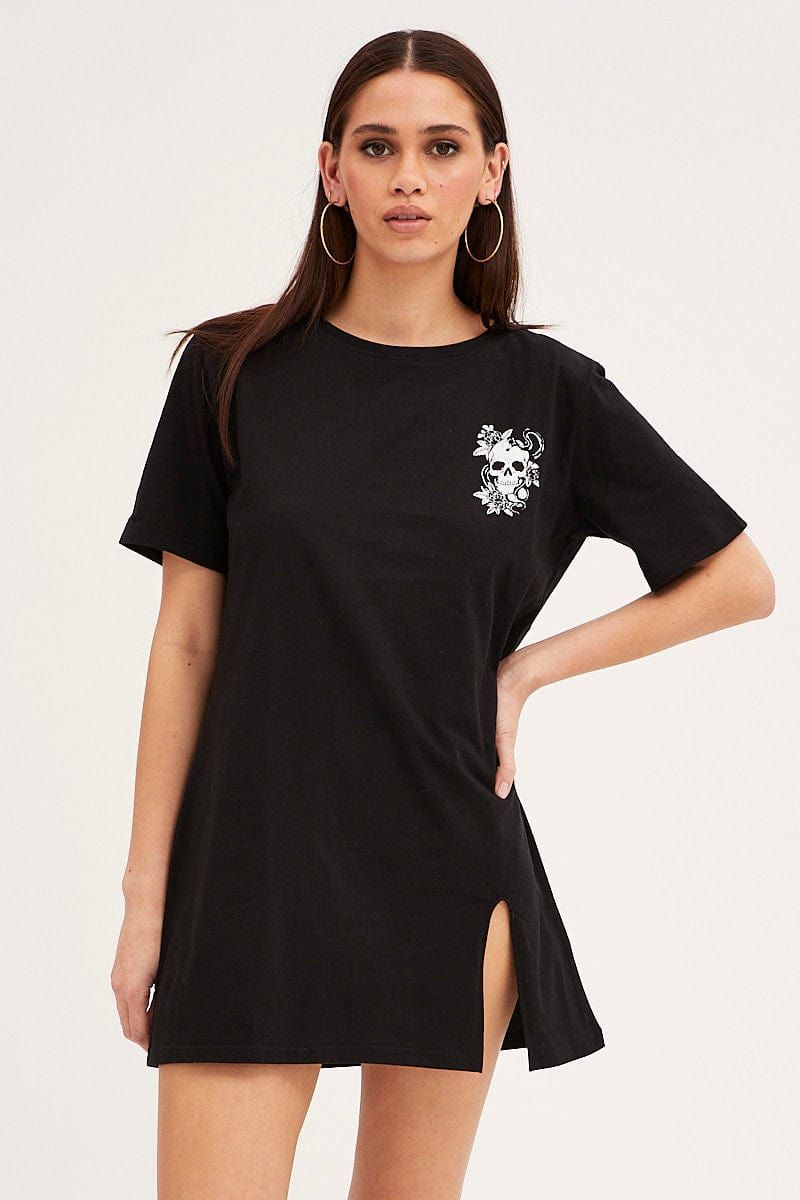 Black T-Shirt Dress sold by Ally Fashion product image thumbnail 3