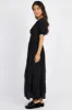 Black Midi Dress Puff Sleeve sold by Ally Fashion
