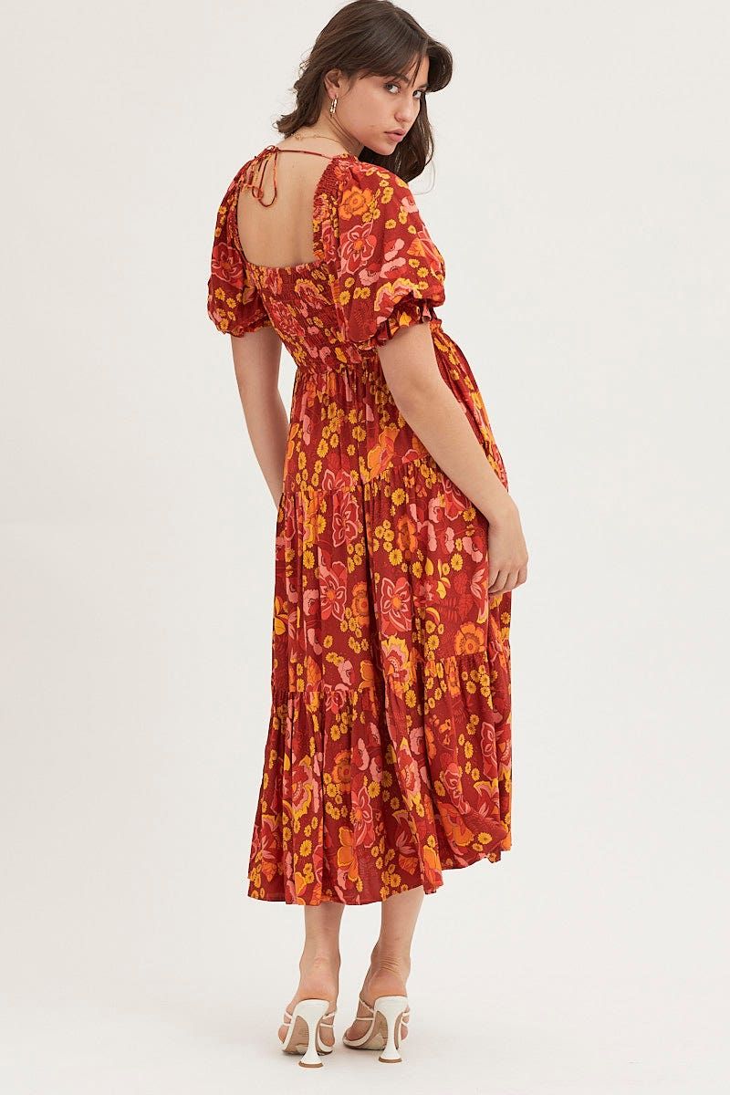Print Maxi Dress Short Sleeve sold by Ally Fashion product image thumbnail 5