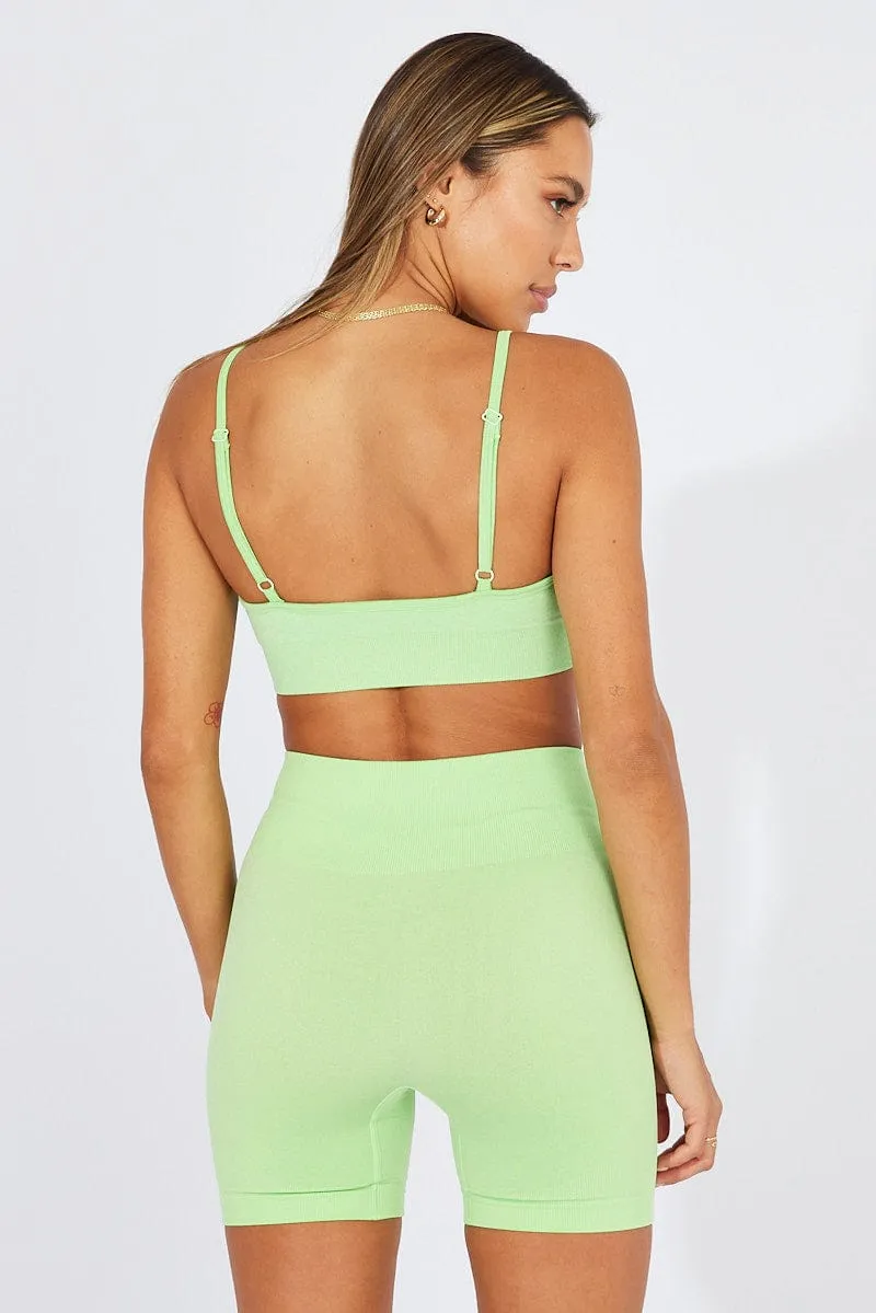 Green Seamless Top And Shorts Activewear Set sold by Ally Fashion product image thumbnail 5