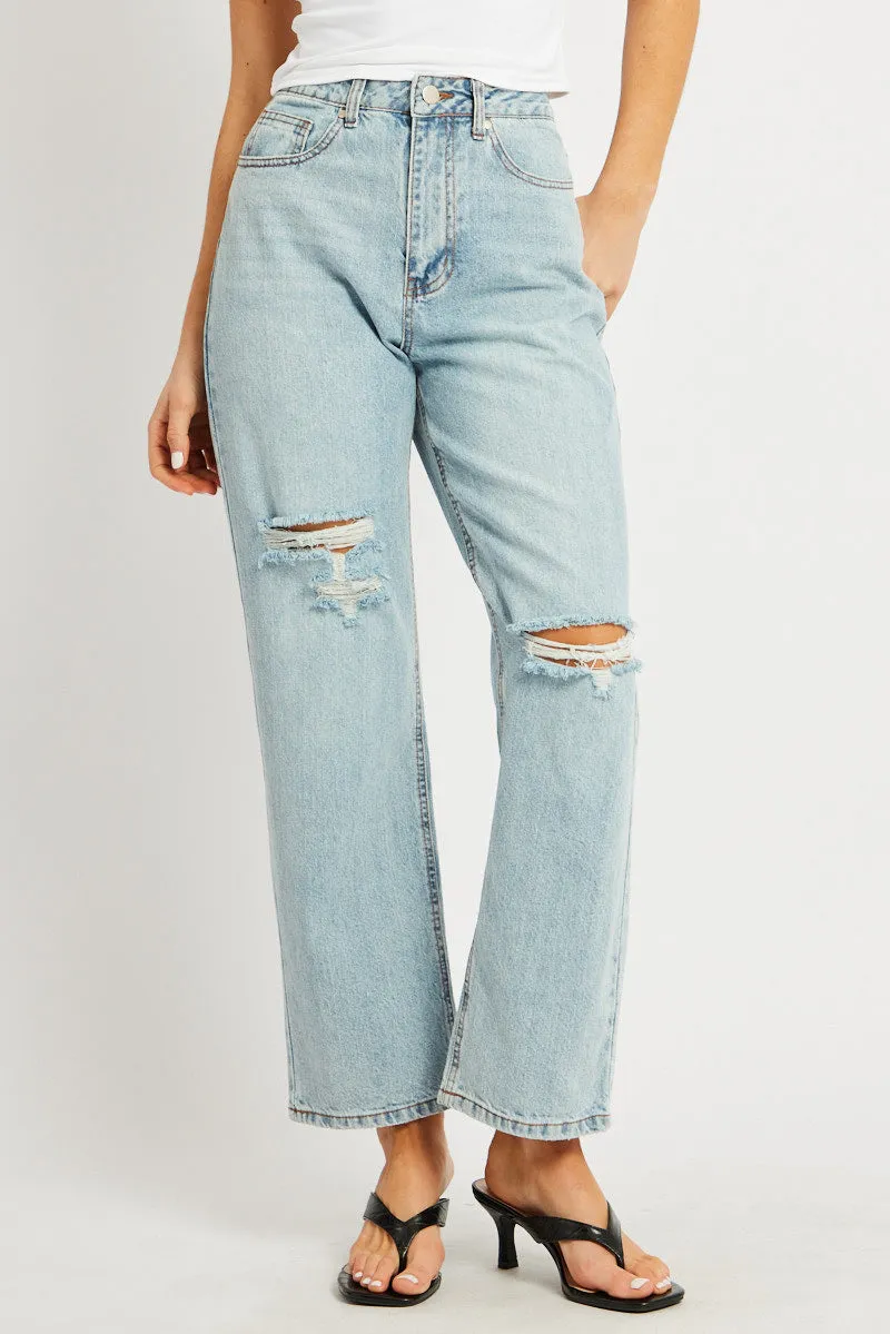 Denim Straight Jean Mid Rise sold by Ally Fashion product image thumbnail 3