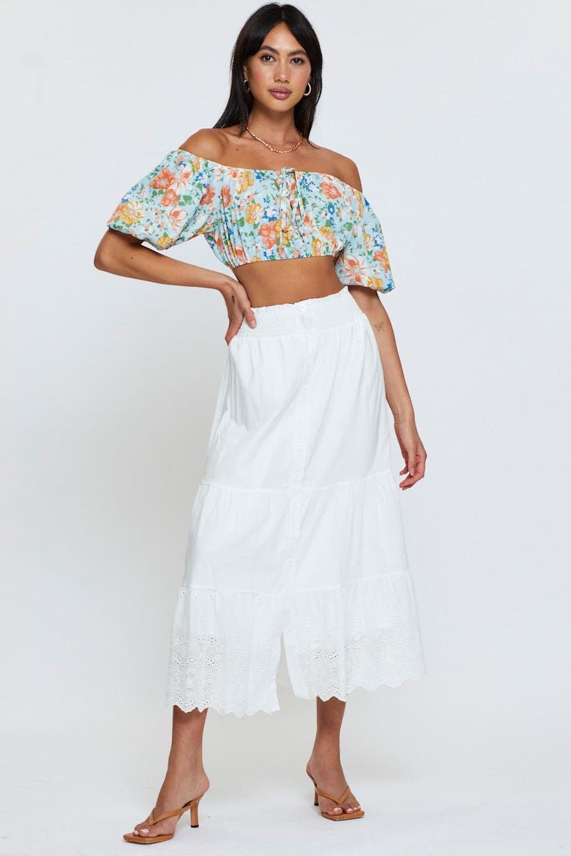 Print Top Short Sleeve Crop Off Shoulder sold by Ally Fashion product image thumbnail 2