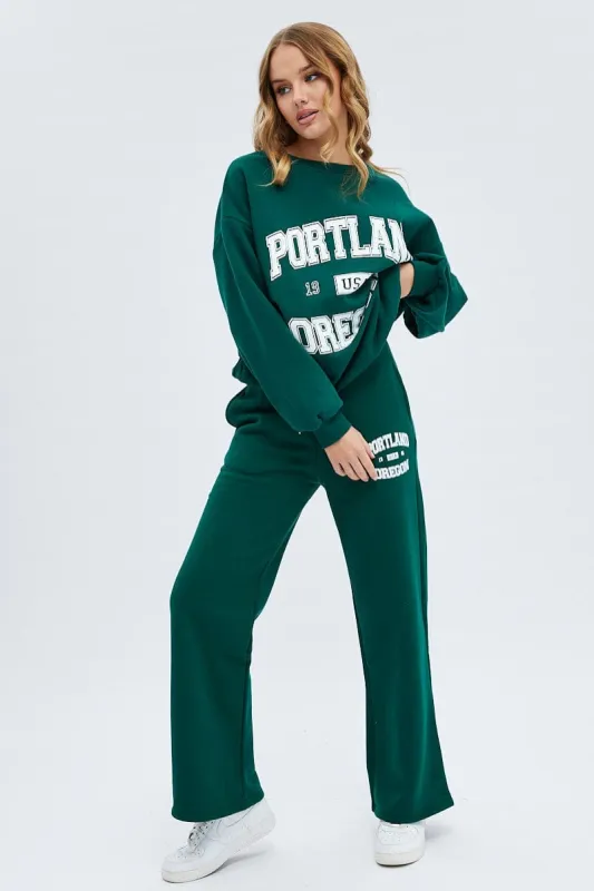 Green Track Pants Relaxed Fit sold by Ally Fashion