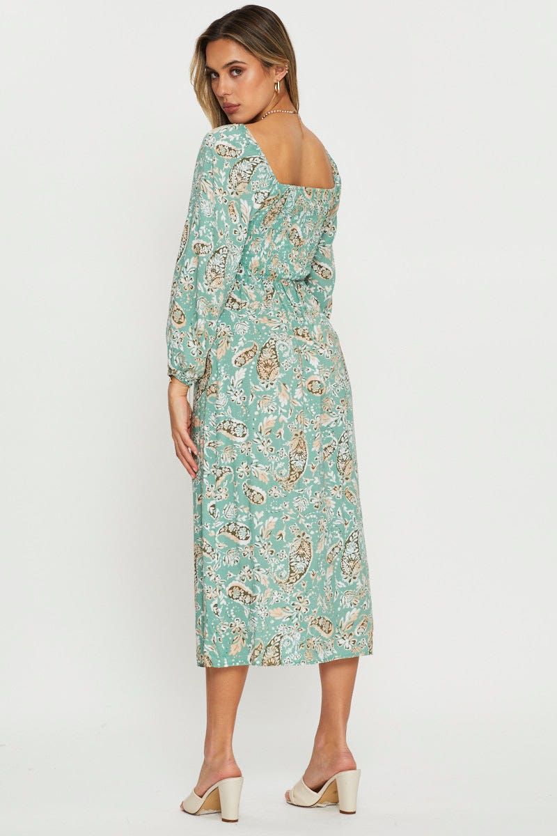 Print Midi Dress Long Sleeve sold by Ally Fashion product image thumbnail 4