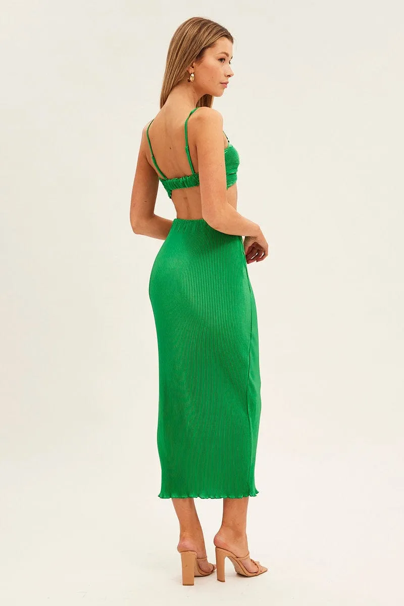 Green Plisse Skirt Maxi High Rise sold by Ally Fashion product image thumbnail 5
