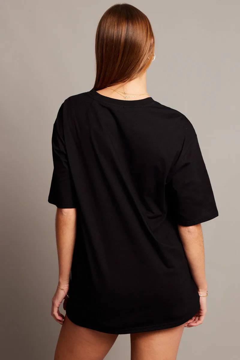 Black Graphic Tee Short Sleeve sold by Ally Fashion product image thumbnail 5