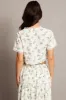 Green Floral Tie Up Lace Trim Top Short Sleeve Crop sold by Ally Fashion