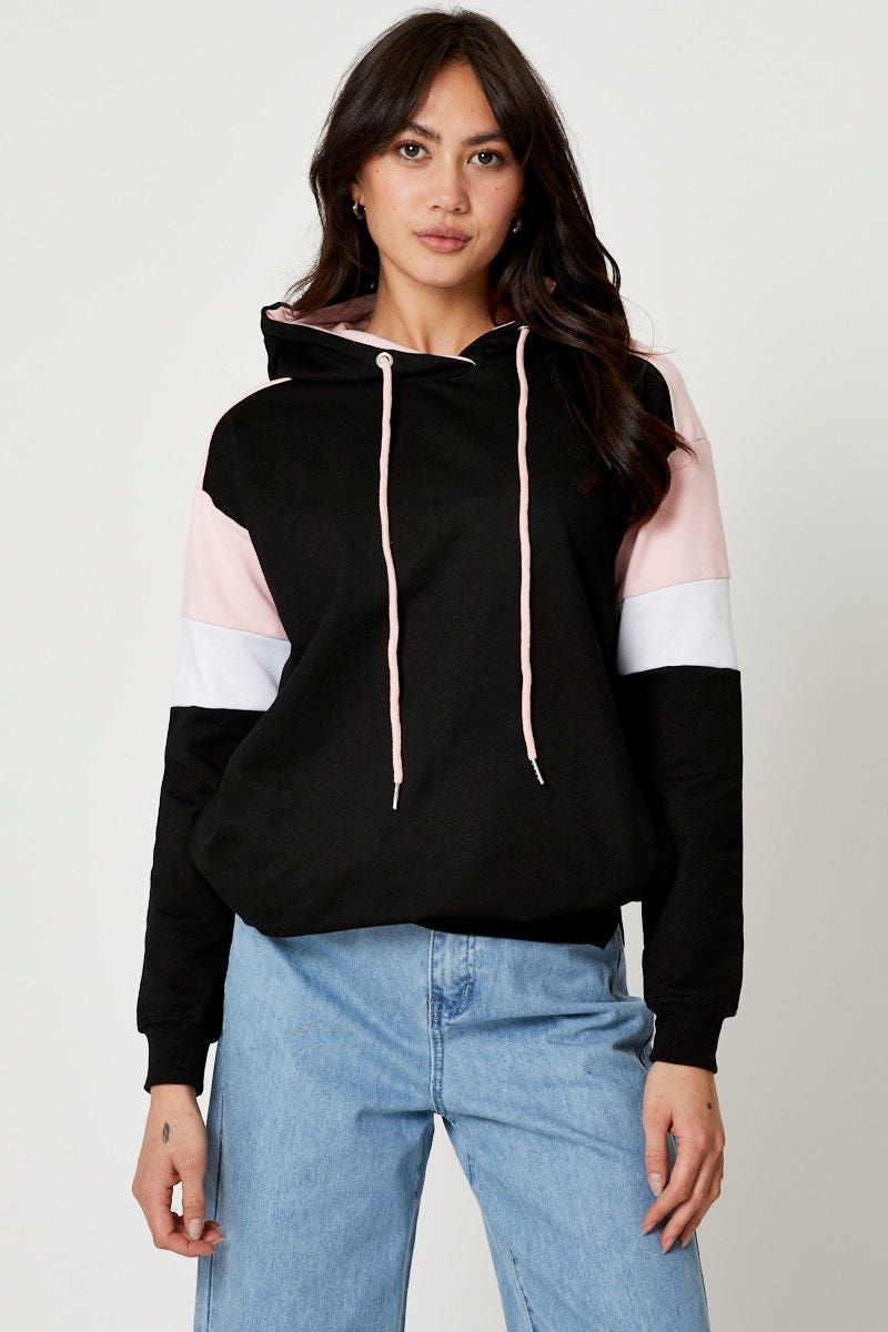 Black Tunic Sweat Hoodie sold by Ally Fashion