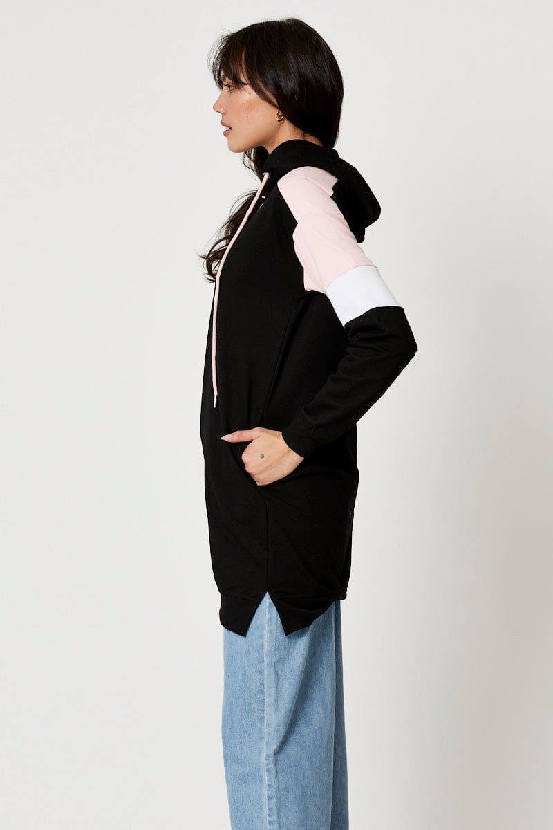 Black Tunic Sweat Hoodie sold by Ally Fashion product image thumbnail 3