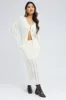 White Midi Skirt High Waisted A-line Ladder Knit sold by Ally Fashion