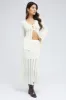 White Midi Skirt High Waisted A-line Ladder Knit sold by Ally Fashion
