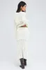 White Midi Skirt High Waisted A-line Ladder Knit sold by Ally Fashion