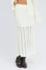 White Midi Skirt High Waisted A-line Ladder Knit sold by Ally Fashion