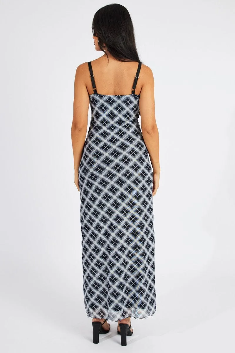Multi Check Maxi Dress Sleeveless Bodycon Mess sold by Ally Fashion product image thumbnail 5