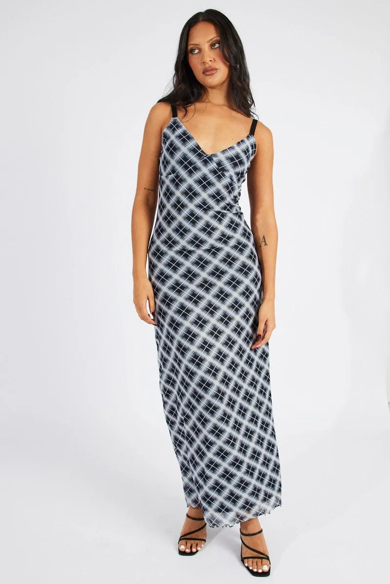 Multi Check Maxi Dress Sleeveless Bodycon Mess sold by Ally Fashion product image thumbnail 2