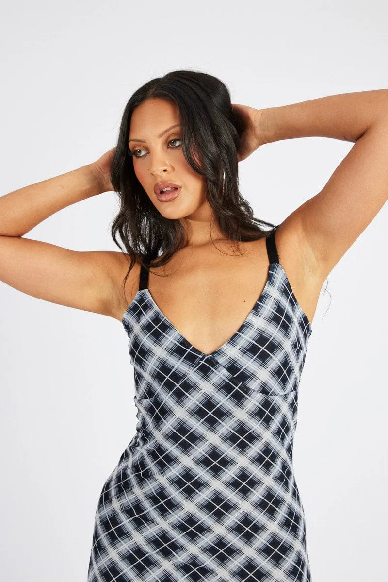 Multi Check Maxi Dress Sleeveless Bodycon Mess sold by Ally Fashion product image thumbnail 3