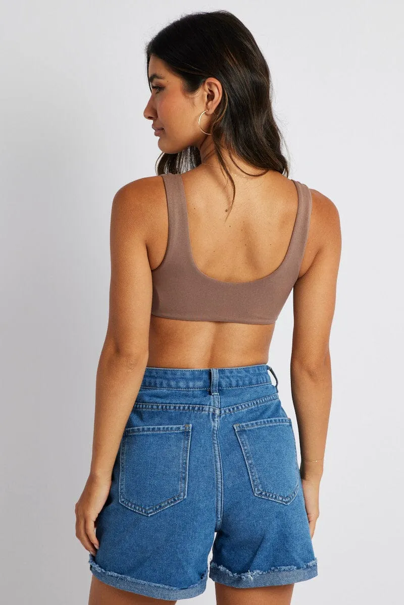 Brown Bralette Scoop Neck Seamless sold by Ally Fashion product image thumbnail 5