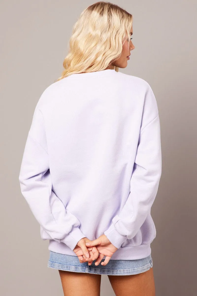 Purple Graphic Sweater Long Sleeve sold by Ally Fashion product image thumbnail 5