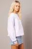 Purple Graphic Sweater Long Sleeve sold by Ally Fashion