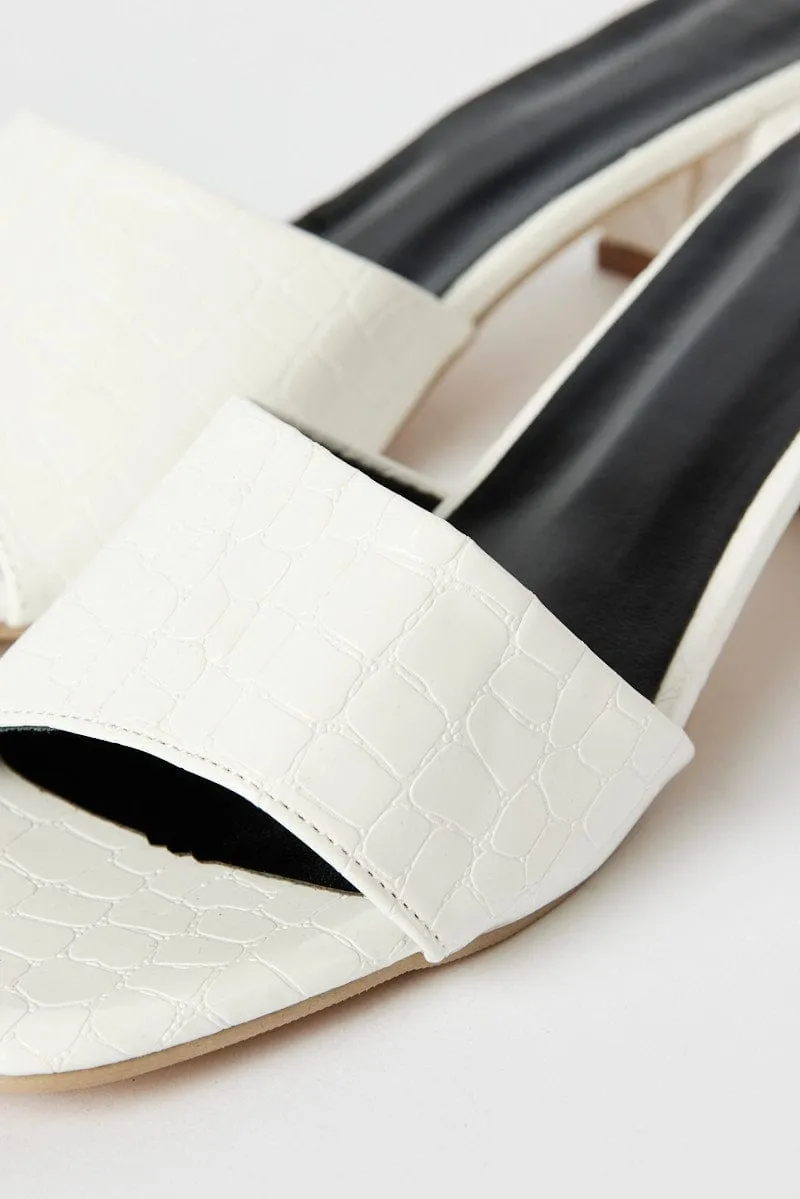 White Chunky Heeled Mule Sandals sold by Ally Fashion product image thumbnail 2