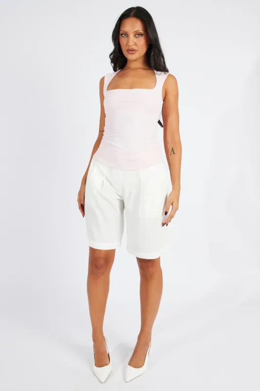 Pink Scoop Neck Tank Sleeveless sold by Ally Fashion