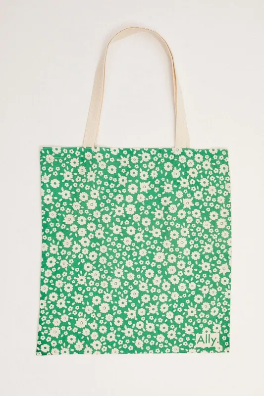Print Green Floral Printed Tote Bag sold by Ally Fashion