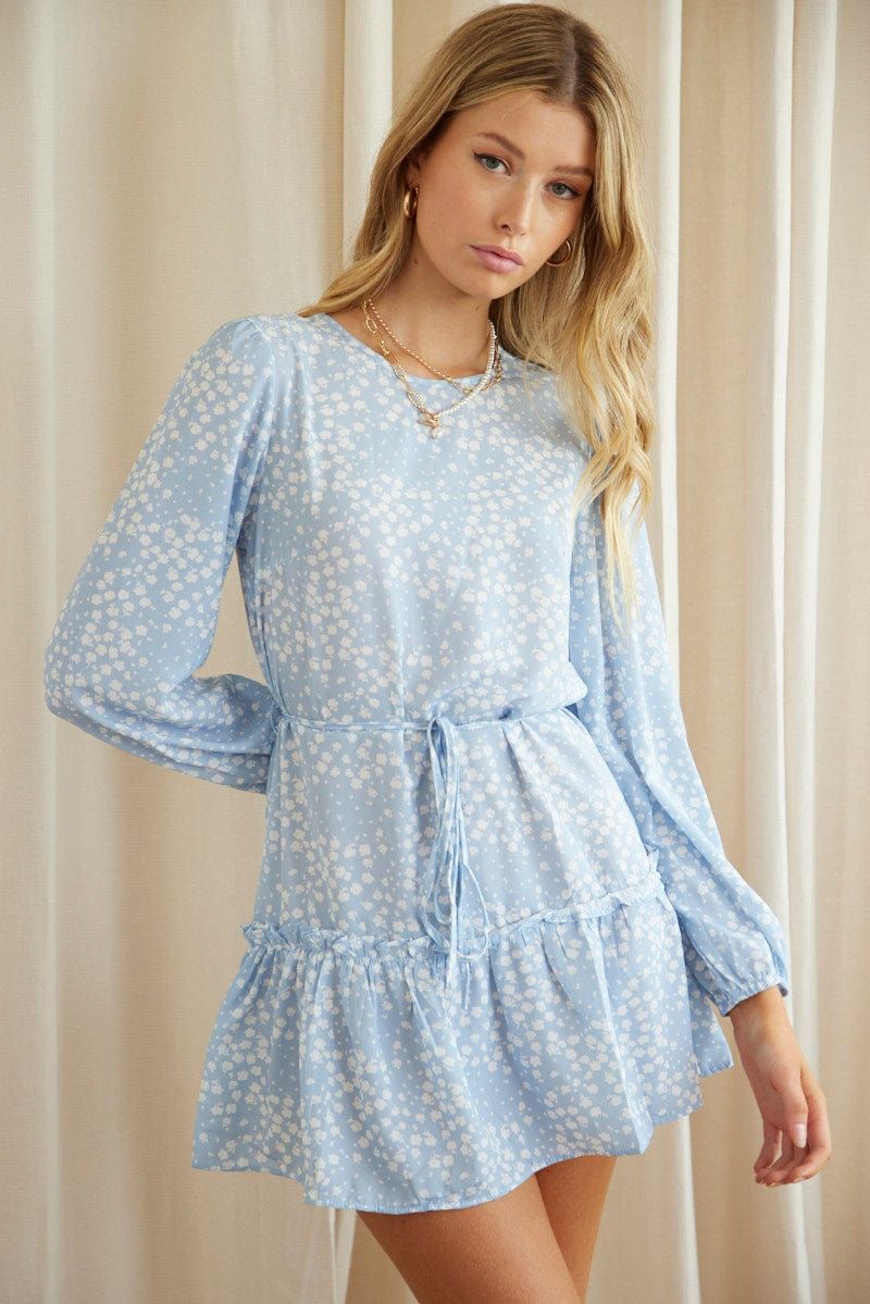 Print Mini Dress Long Sleeve sold by Ally Fashion product image thumbnail 3