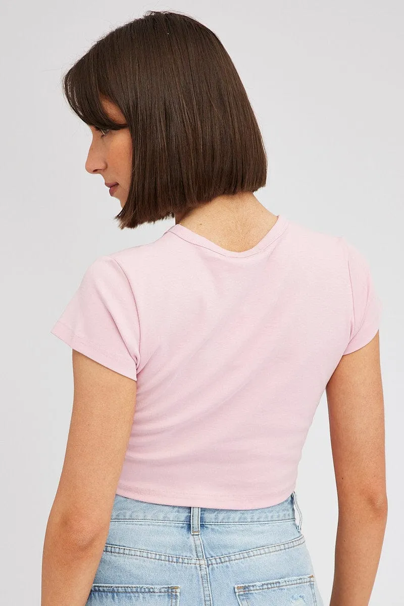 Pink Graphic Tee Short Sleeve sold by Ally Fashion product image thumbnail 5